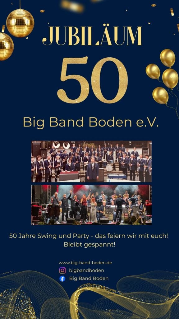 Flyer zum 50-Jährigen Jubiläum des Big Band Boden e.V.